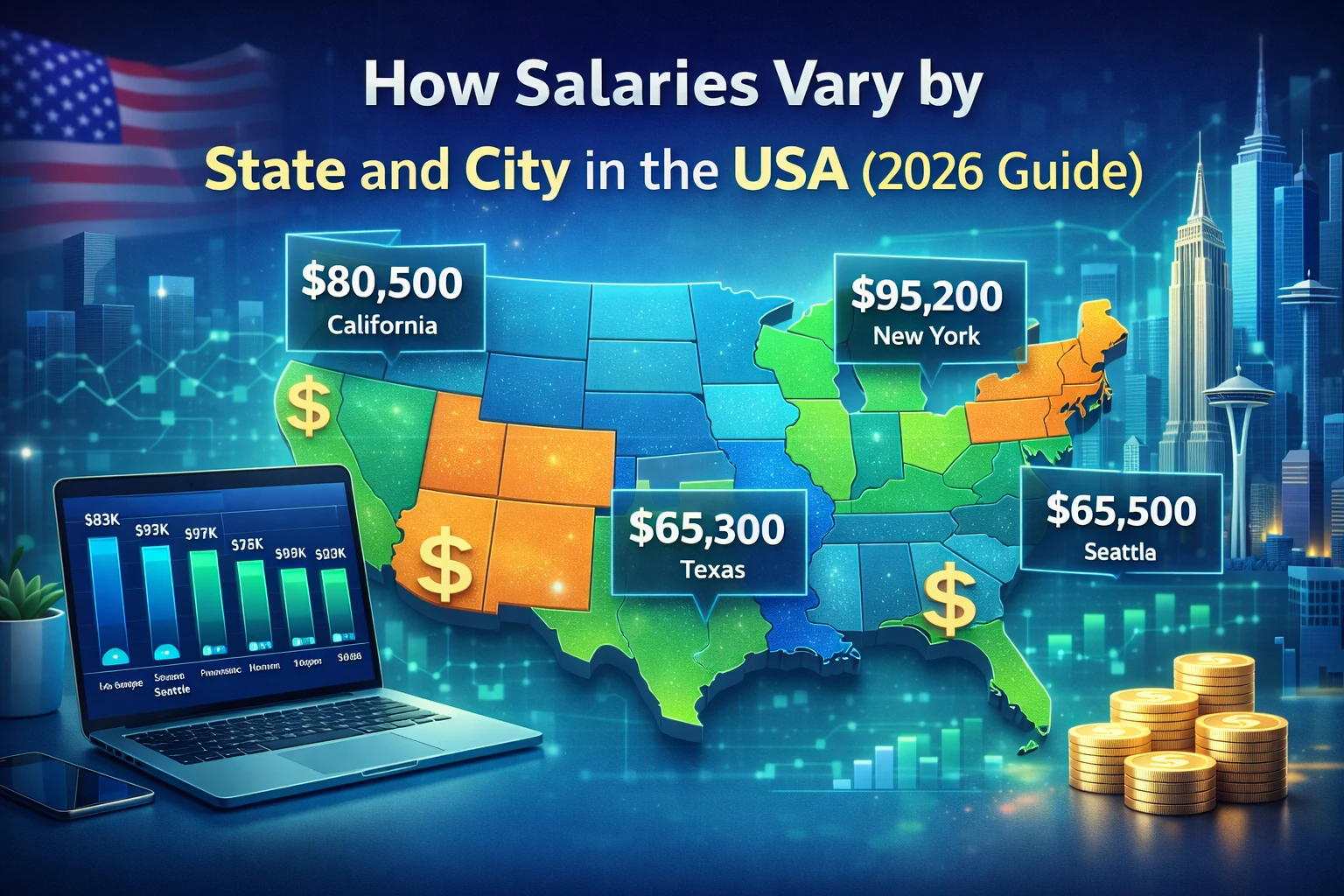 How Salaries Vary by State and City in the USA (2026 Guide)