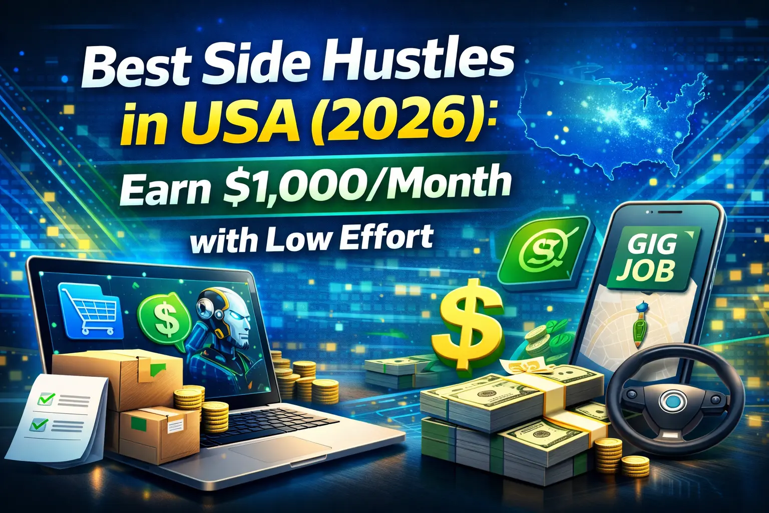 Best Side Hustles in USA (2026) Earn $1,000Month with Low Effort