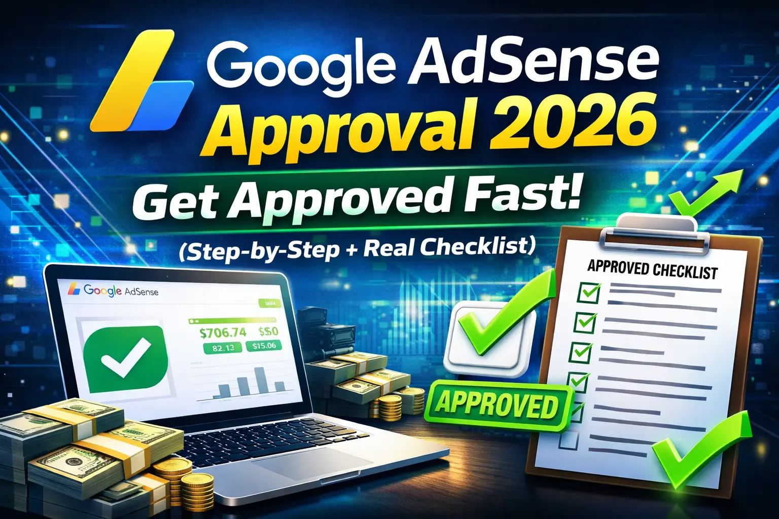 Google AdSense Approval 2026 Get Approved Fast (Step by Step + Real Checklist)